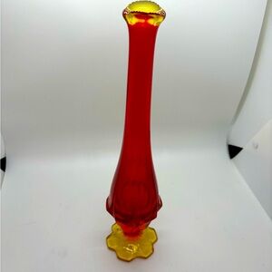 Vintage Amberina Swung Vase